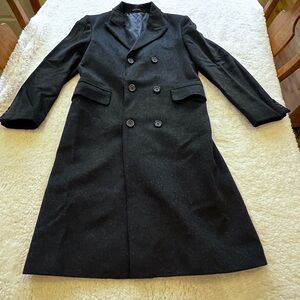 Joseph Abboud Classic Wool Trench Coat in Charcoal